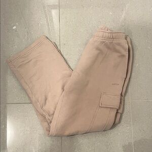 Aritzia tan colour cargo sweatpants